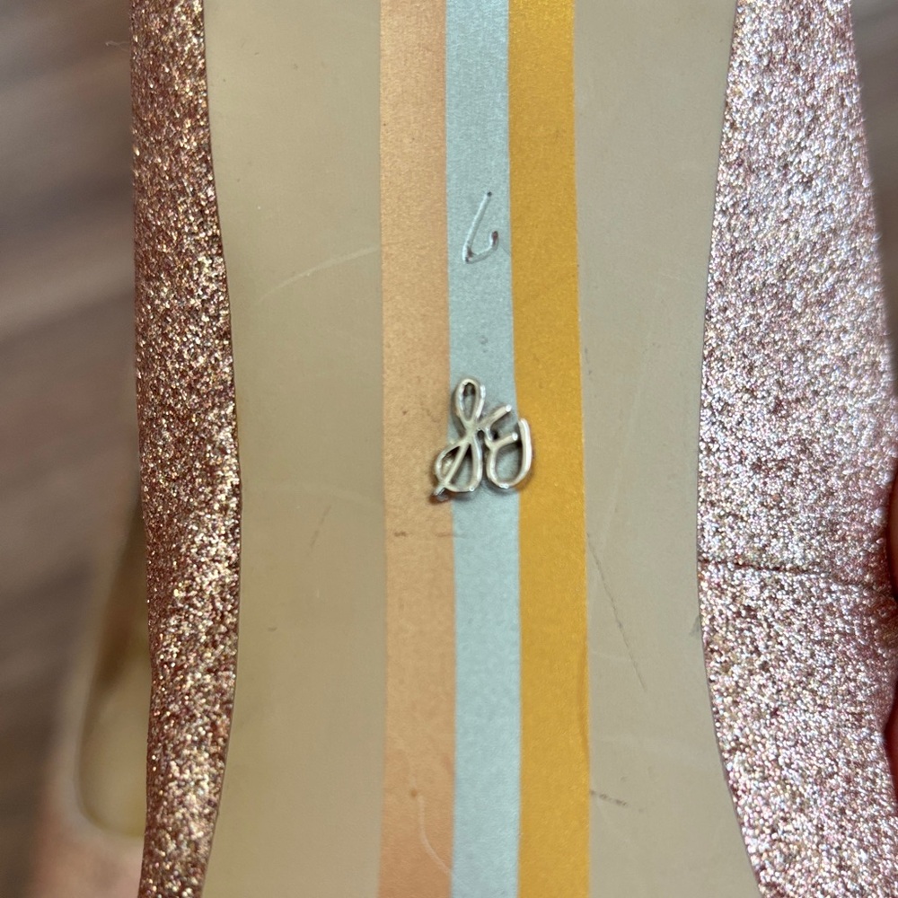 Sam Edelman Rose Gold Glitter Heels - Picture 5 of 9